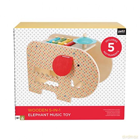 Petit Collage Wooden 5-in-1 Elephant Music