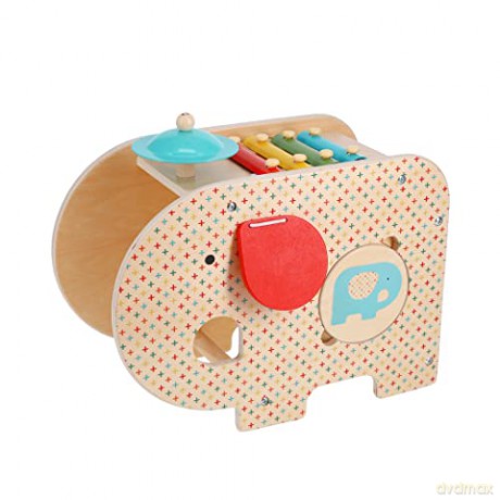 Petit Collage Wooden 5-in-1 Elephant Music