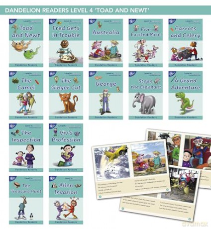 Phonic Books Dandelion Readers Vowel Spellings Level 4: Alternative vowel and consonant spellings, and Latin suffixes: Books 1-14 (Phonic Books Beginner Decodable Readers) - Phonic Books [KSIĄŻKA]