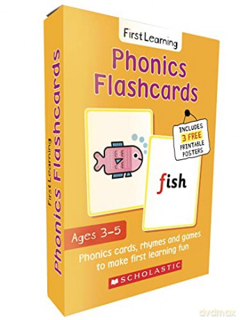 Phonics flashcards for ages 3-5: perfect for home learning. With 3 free printable posters (Scholastic First Learning) - Wendy Jolliffe [KSIĄŻKA]