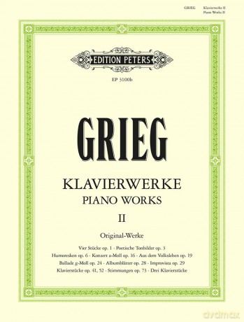 Piano Works -- Original Works: 2 (Edition Peters) - Grieg [KSIĄŻKA]