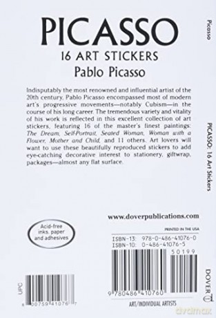 Picasso: 16 Art Stickers: 16 Art Stickers (Dover Art Stickers) - Prof Johannes Siegrist [KSIĄŻKA]