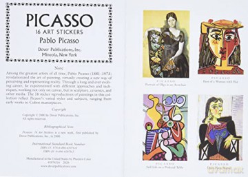 Picasso: 16 Art Stickers: 16 Art Stickers (Dover Art Stickers) - Prof Johannes Siegrist [KSIĄŻKA]