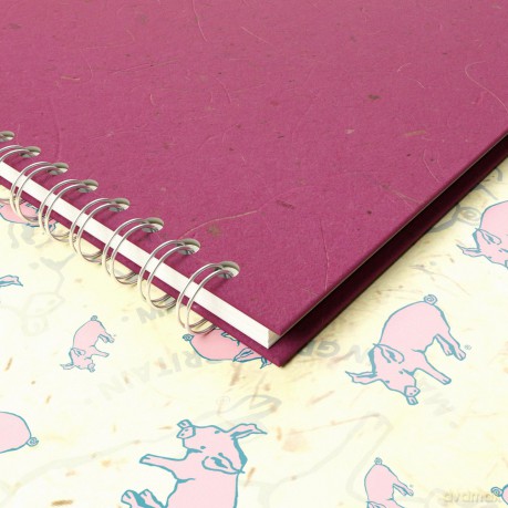 Pink Pig A3 Portrait Sketchbook | White Cartridge, 35 Leaves | Banana Berry [KSIĄŻKA]