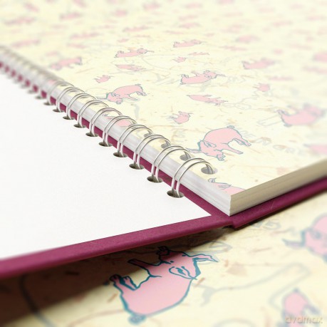 Pink Pig A3 Portrait Sketchbook | White Cartridge, 35 Leaves | Banana Berry [KSIĄŻKA]