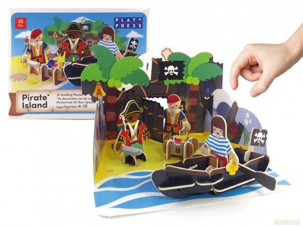 PLAYPRESS Pirate Island Pop-out Playset - Eco-Friendly Building Toys - Easy Storage - Construction Toys for Ages 4+ [KSIĄŻKA]