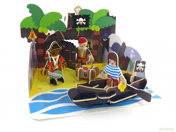 PLAYPRESS Pirate Island Pop-out Playset - Eco-Friendly Building Toys - Easy Storage - Construction Toys for Ages 4+ [KSIĄŻKA]