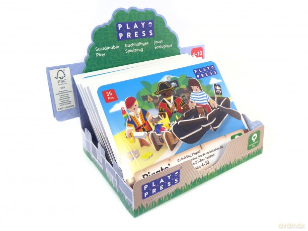 PLAYPRESS Pirate Island Pop-out Playset - Eco-Friendly Building Toys - Easy Storage - Construction Toys for Ages 4+ [KSIĄŻKA]