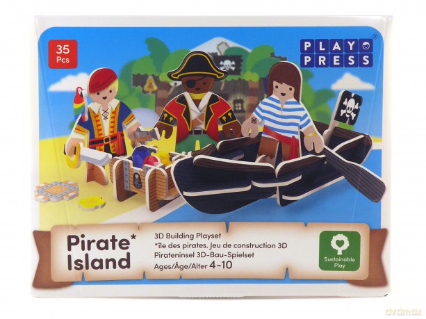 PLAYPRESS Pirate Island Pop-out Playset - Eco-Friendly Building Toys - Easy Storage - Construction Toys for Ages 4+ [KSIĄŻKA]