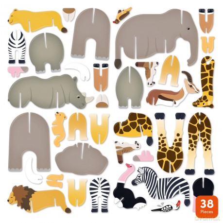 PLAYPRESS Savannah Animals Pop-out Playset - Includes 13 Animals - Eco-Friendly Building Toys - Easy Storage - Construction Toys for Ages 4+ [KSIĄŻKA]