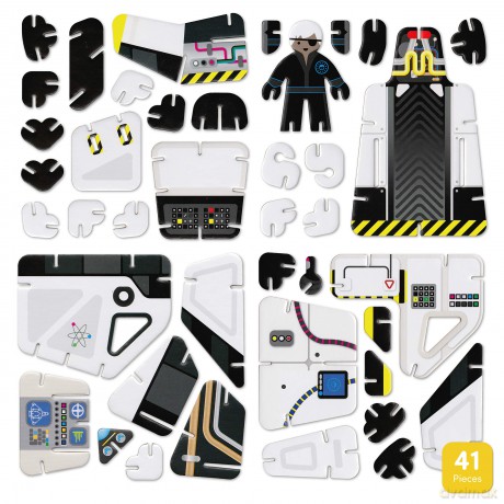 PLAYPRESS Spaceship and Space Ranger Astronaut Toy Set Pop-out Playset - Eco-Friendly Building Toys - Easy Storage - Construction Toys for Ages 4+ [KSIĄŻKA]