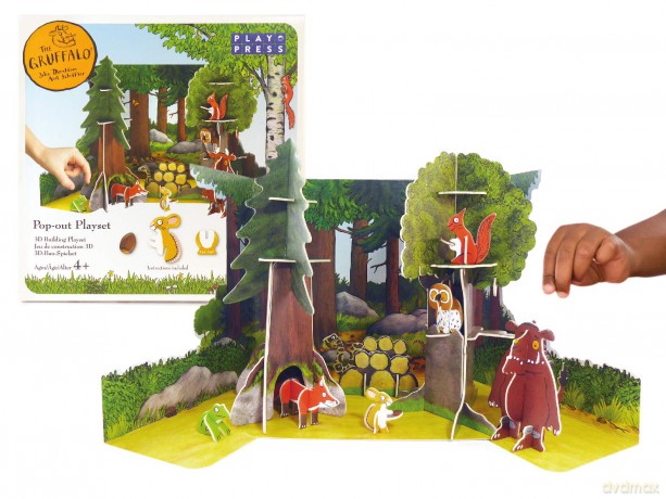 PLAYPRESS The Gruffalo Pop-out Playset - Gruffalo Toy Set Based on the Book by Julia Donaldson and Axel Scheffler - Eco-Friendly Building Toys - Easy Storage - Construction Toys for Ages 4+ [KSIĄŻKA]