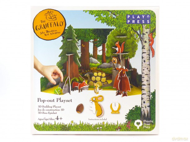 PLAYPRESS The Gruffalo Pop-out Playset - Gruffalo Toy Set Based on the Book by Julia Donaldson and Axel Scheffler - Eco-Friendly Building Toys - Easy Storage - Construction Toys for Ages 4+ [KSIĄŻKA]