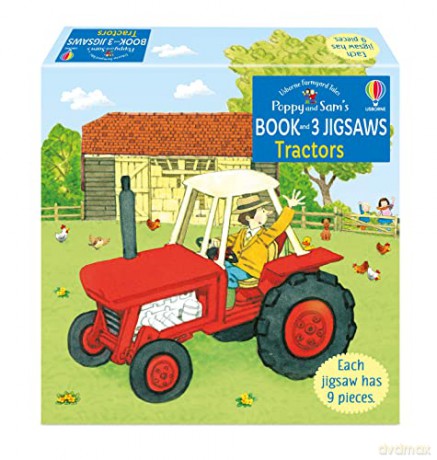 Poppy and Sam's Book and 3 Jigsaws: Tractors: Poppy and Sam Tractors (Farmyard Tales Poppy and Sam) - Heather Amery [KSIĄŻKA]