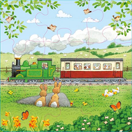 Poppy and Sam's Book and 3 Jigsaws: Trains (Farmyard Tales Poppy and Sam) - Heather Amery [KSIĄŻKA]