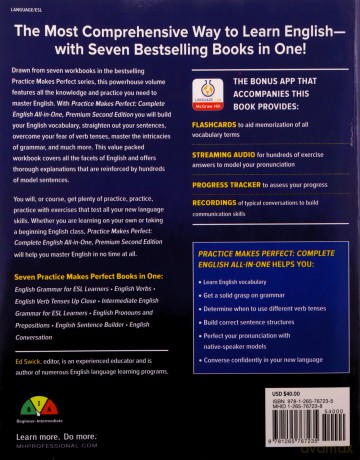 Practice Makes Perfect: Complete English All-in-One for ESL Learners, Premium Second Edition - Ed Swick [KSIĄŻKA]