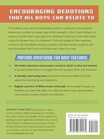 Preteen Devotional for Boys: 52 Weeks of Scripture and Guidance - Shane Hansen [KSIĄŻKA]