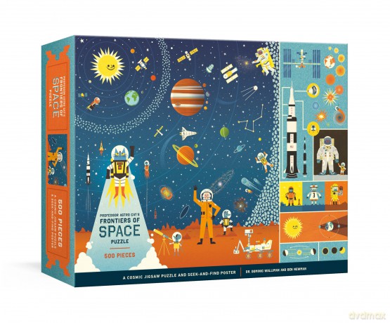 Professor Astro Cat's Frontiers of Space 500-Piece Puzzle: Cosmic Jigsaw Puzzle and Seek-and-Find Poster - Dr. Dominic Walliman [PUZZLE]