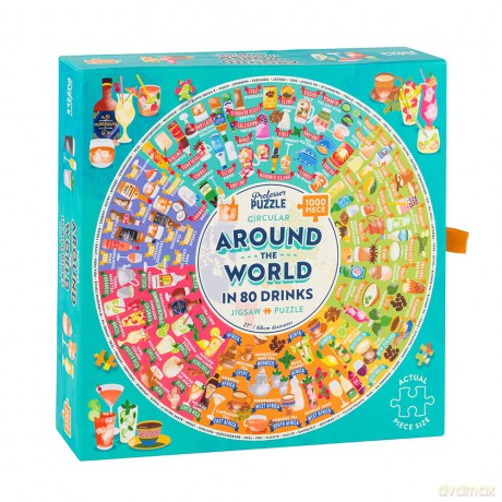 Professor Puzzle | Around the World in 80 Drinks - 1,000 Piece Jigsaw | Puzzle | Ages 21+ | 1+ Players [PUZZLE]