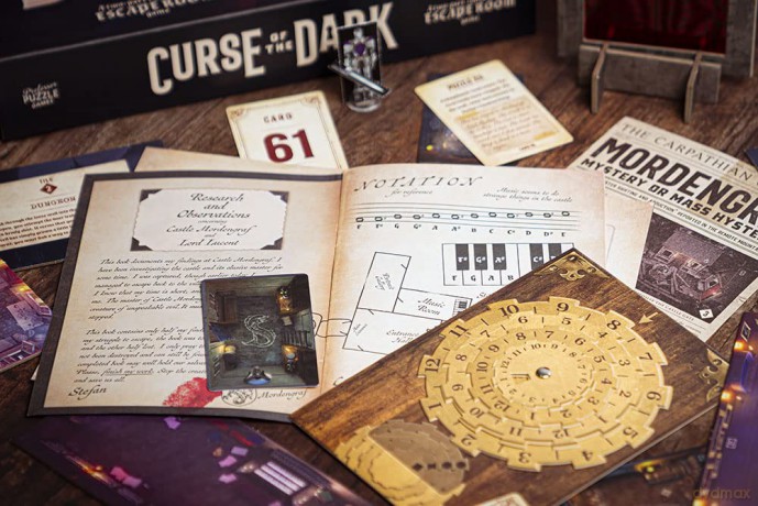 Professor Puzzle | Curse of the Dark- Escape Room | Strategy Game | Ages 14+ | 1-6 Players | 180 Minutes Playing Time [KSIĄŻKA]