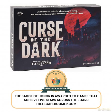 Professor Puzzle | Curse of the Dark- Escape Room | Strategy Game | Ages 14+ | 1-6 Players | 180 Minutes Playing Time [KSIĄŻKA]