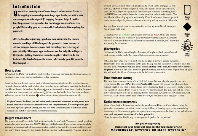 Professor Puzzle | Curse of the Dark- Escape Room | Strategy Game | Ages 14+ | 1-6 Players | 180 Minutes Playing Time [KSIĄŻKA]