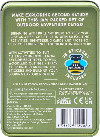 Professor Puzzle | Outdoor Adventure Cards | Ages 6+ | 1+ Players [KSIĄŻKA]