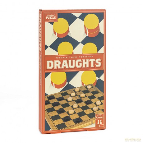 Professor Puzzle Classic Wooden Draughts Game - English Draughts Wooden Board Game, classic antique hand crafted wood. [GRA]