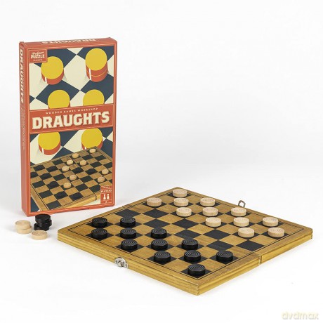 Professor Puzzle Classic Wooden Draughts Game - English Draughts Wooden Board Game, classic antique hand crafted wood. [GRA]