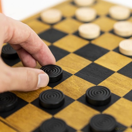 Professor Puzzle Classic Wooden Draughts Game - English Draughts Wooden Board Game, classic antique hand crafted wood. [GRA]