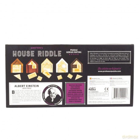 Professor Puzzle Einstein's House Riddle - Brain Teaser Puzzle - 3D Wooden Puzzle [PUZZLE]