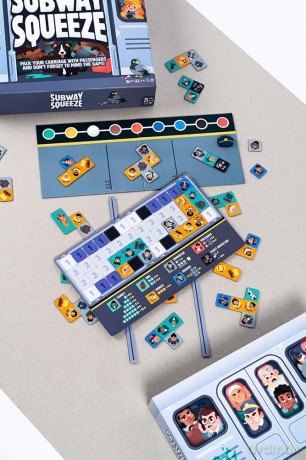Professor PUZZLE Subway Squeeze | Board Game | Ages 12+ | 2-4 Players | 30 Minutes Playing Time, Blue (PROPPG7903) [KSIĄŻKA]