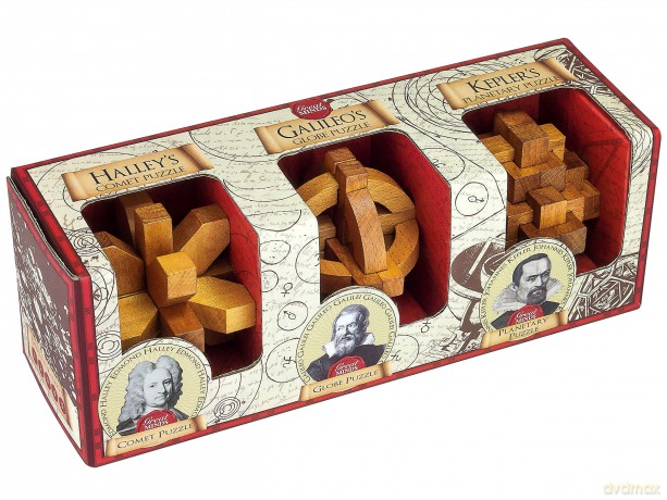 Professor Puzzles Great Minds Brain Teaser Puzzle Set - 3 Piece Set of 3D Wooden Brain Teaser Puzzles [GRA]