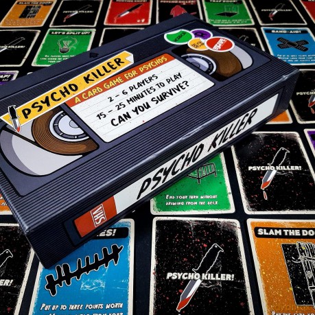 Psycho Killer: The Card Game - a fast-paced, strategic and hilarious game based on your favourite retro horror and slasher films, for ages 15 to Adult [KSIĄŻKA]