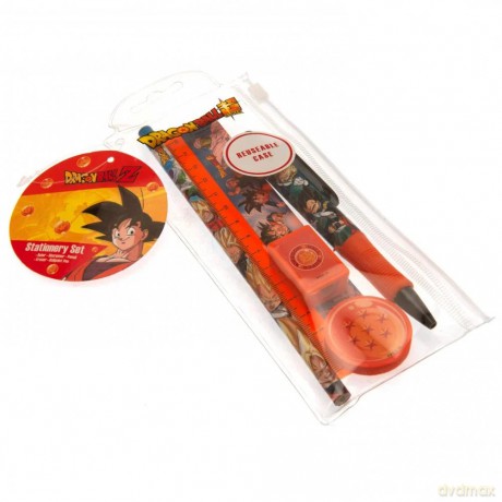 Pyramid International Dragonball 6-Piece Stationery Set with Pen, Pencil, Ruler, Pencil Sharpener, and Eraser (Battle of Gods Design) - Official Merchandise [KSIĄŻKA]