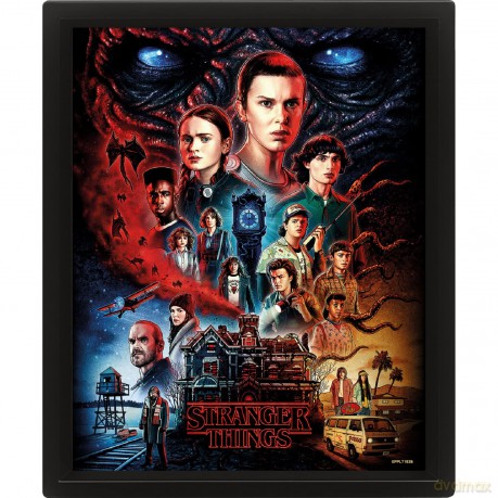 Pyramid International Stranger Things oprawiony plakat 3D (wzór Vecna) 25 cm x 20 cm x 1,3 cm