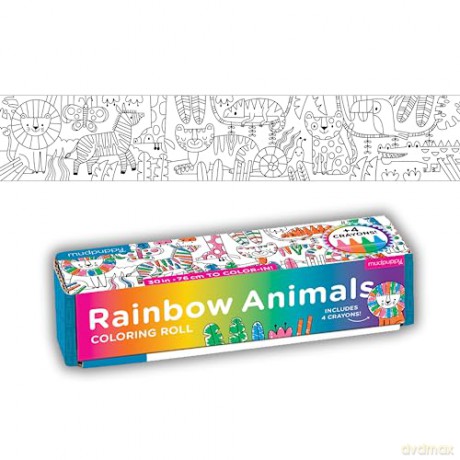 Rainbow Animals Mini Coloring Roll - Mudpuppy [KSIĄŻKA]