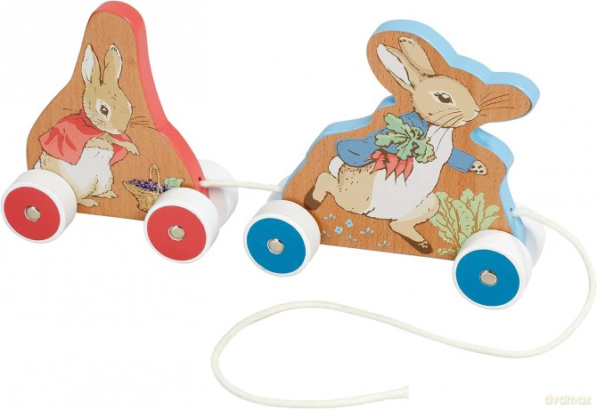 Rainbow Designs Official Peter Rabbit Wooden Pullalong - Bright and Colourful Baby Toys with Peter Rabbit and Flopsy Bunny Wooden Toy figures [KSIĄŻKA]