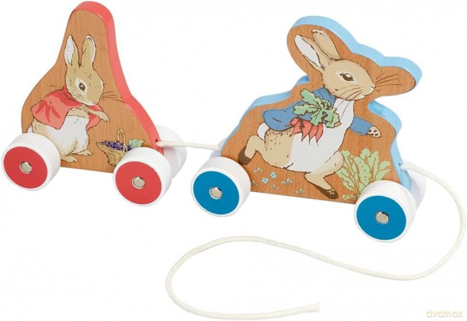 Rainbow Designs Official Peter Rabbit Wooden Pullalong - Bright and Colourful Baby Toys with Peter Rabbit and Flopsy Bunny Wooden Toy figures [KSIĄŻKA]