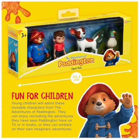 Rainbow Designs Official The Adventures of Paddington - Multi Figure Pack Paddington Bear Figurines For Children