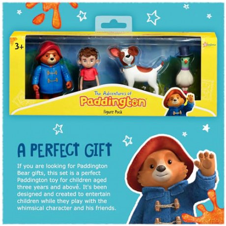 Rainbow Designs Official The Adventures of Paddington - Multi Figure Pack Paddington Bear Figurines For Children