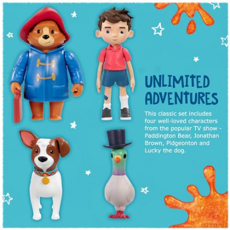 Rainbow Designs Official The Adventures of Paddington - Multi Figure Pack Paddington Bear Figurines For Children