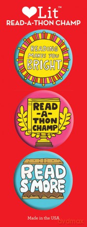 Read-a-thon 3 Badge Set: LoveLit Button Assortment: 0 - Gibbs-Smith Gibbs-Smith [KSIĄŻKA]