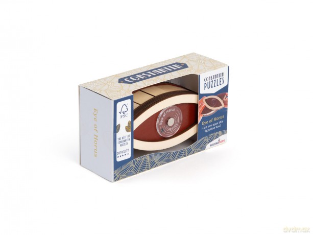 Recent Toys Constantin Eye of Horus Puzzle Box, Wooden 3D Puzzle Box Brain Teaser, for Teens and Adults