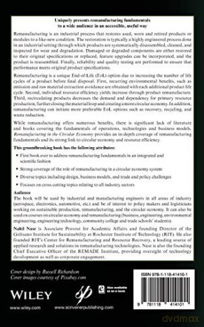 Remanufacturing in the Circular Economy: Operations, Engineering and Logistics - Nabil Nasr [KSIĄŻKA]