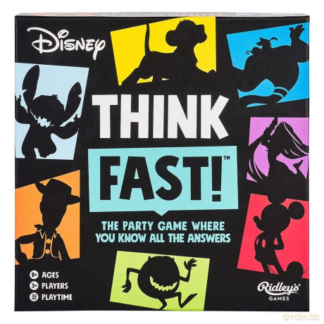 Ridley's DSY001 Think Fast Disney Edition Party Game, Multicoloured, A5 - Ridley's Games [KSIĄŻKA]