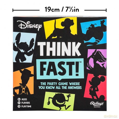 Ridley's DSY001 Think Fast Disney Edition Party Game, Multicoloured, A5 - Ridley's Games [KSIĄŻKA]