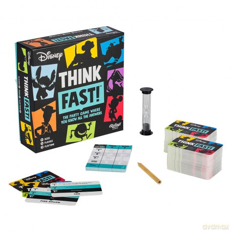 Ridley's DSY001 Think Fast Disney Edition Party Game, Multicoloured, A5 - Ridley's Games [KSIĄŻKA]