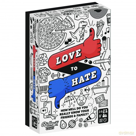 Ridley's GME083 Love to Hate Party Game, Multicoloured, A6 [KSIĄŻKA]