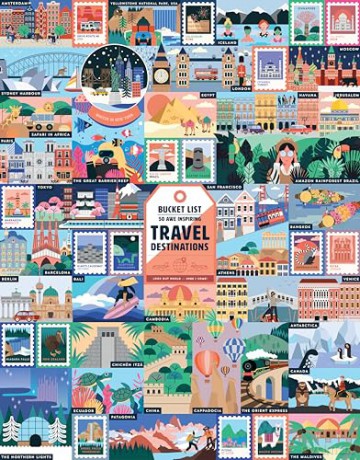 Ridley's JIG060 Jigsaw Puzzle, 50 awe-Inspiring Travel Destinations [PUZZLE]
